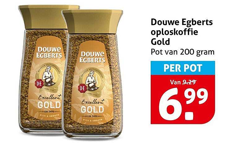Douwe Egberts oploskoffie Gold Pot van 200 gram PER POT