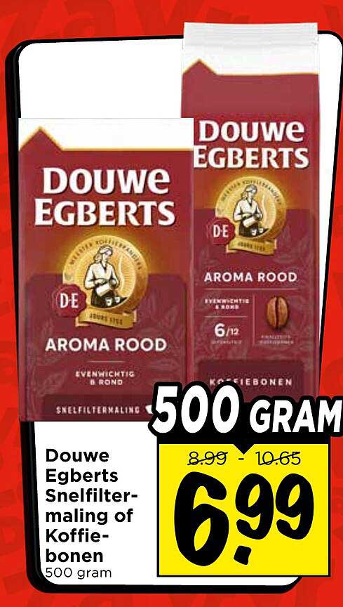 Douwe Egberts Snelfiltermaling of Koffiebonen 500 gram