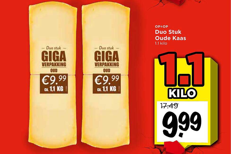 Duo Stuk Oude Kaas 1.1 kilo