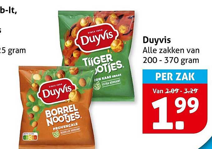 Duyvis Alle zakken van 200 - 370 gram PER ZAK