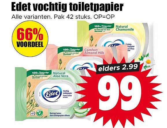 Edet vochtig toiletpapier
