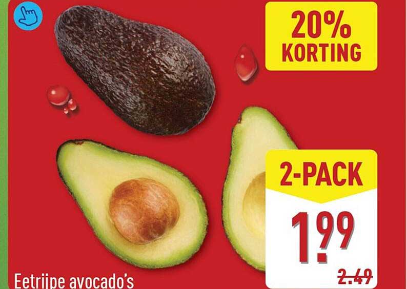 Eetrijpe avocado's 20% korting 2-PACK