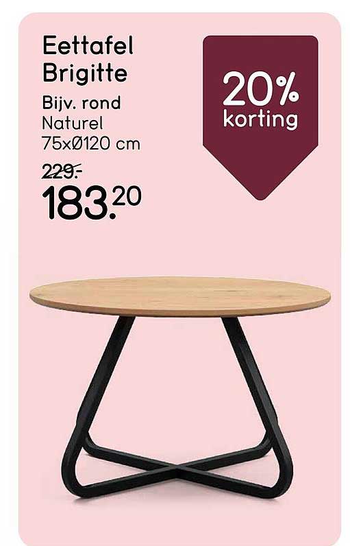 Eettafel Brigitte 20% korting