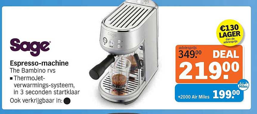 Espresso-machine The Bambino rvs