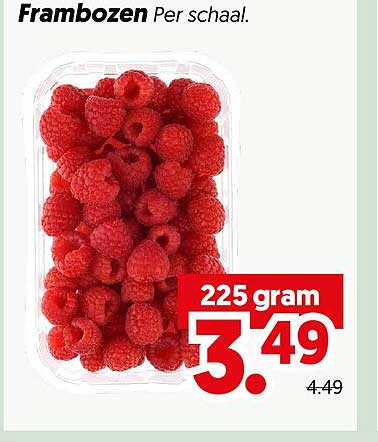 Frambozen Per schaal.