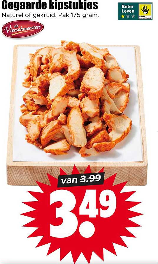 Gegaarde kipstukjes