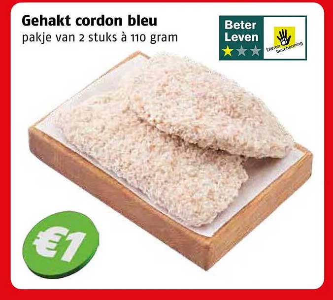 Gehakt cordon bleu pakje van 2 stuks à 110 gram