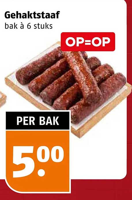 Gehaktstaaf bak à 6 stuks OP=OP