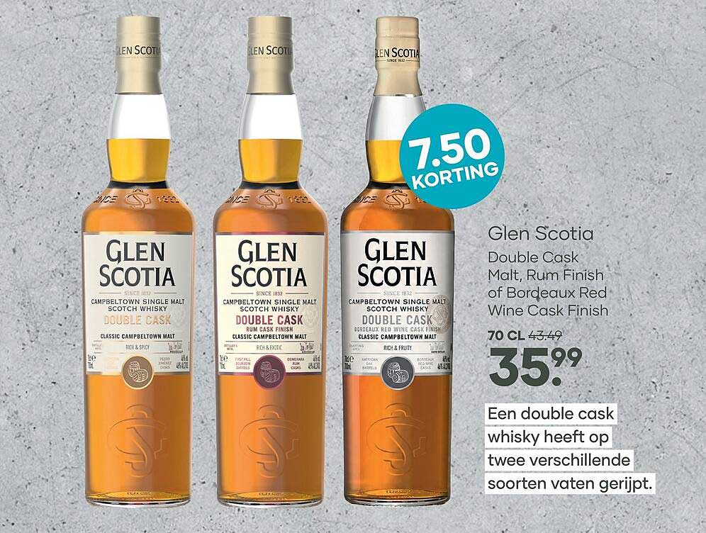 Glen Scotia Double Cask, Rum Finish of Bordeaux Red Wine Cask Finish