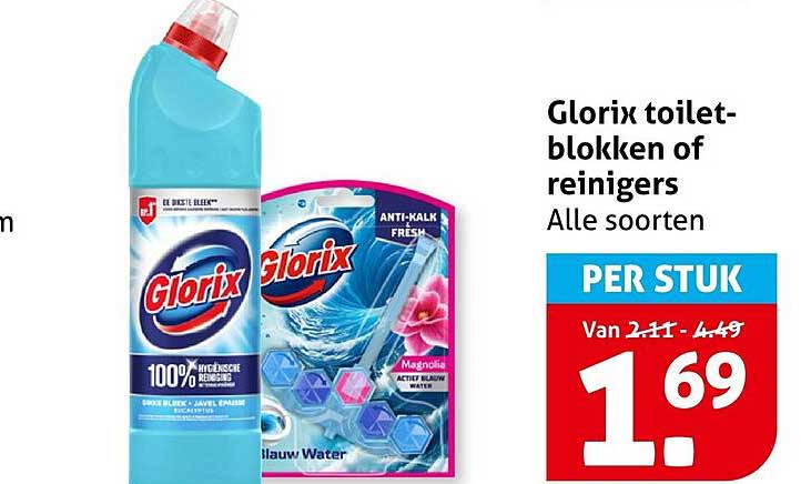 Glorix toilet-blokken of reinigers Alle soorten PER STUK