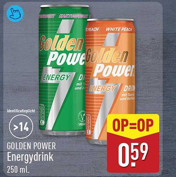 GOLDEN POWER Energydrink 250 ml. OP=OP