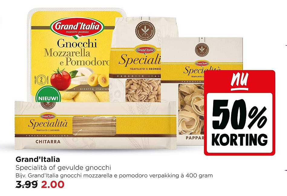 Grand'Italia Specialità of gevulde gnocchi 50% korting