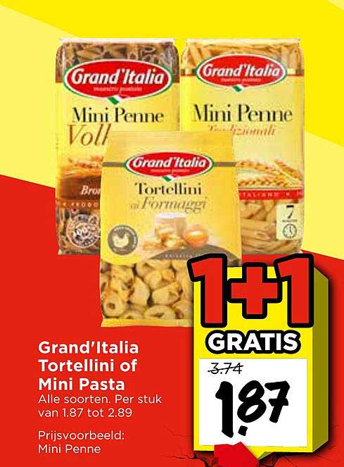 Grand'Italia Tortellini of Mini Pasta 1+1 GRATIS