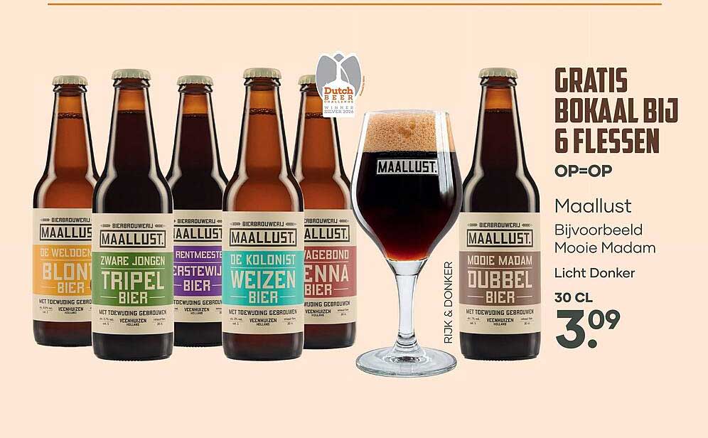 GRATIS bokaal bij 6 flessen