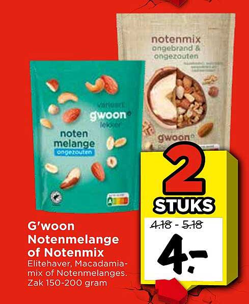 G'woon Notenmelange of Notenmix 2 STUKS