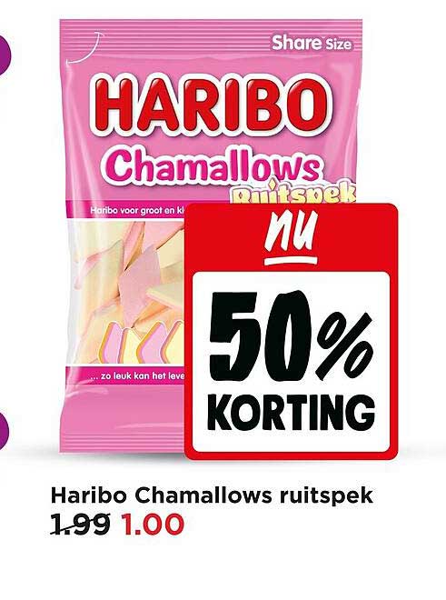 Haribo Chamallows ruitspek 50% KORTING