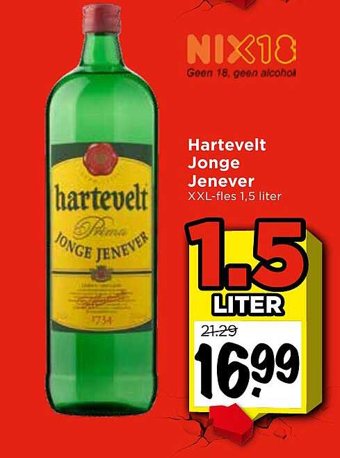 Hartevelt Jonge Jenever XXL-fles 1,5 liter