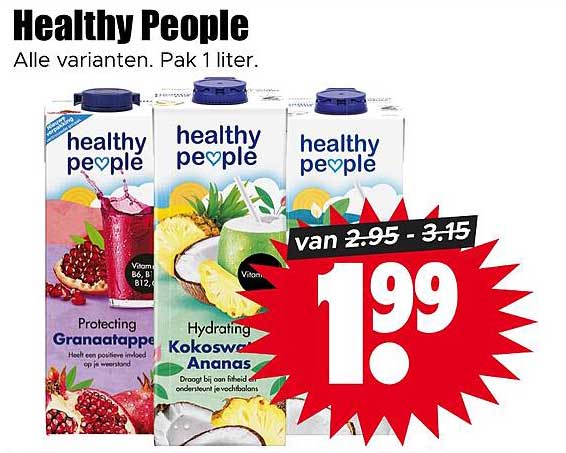 Healthy People Alle varianten. Pak 1 liter.