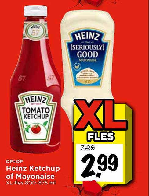 Heinz Ketchup of Mayonaise XL-fles 800-875 ml