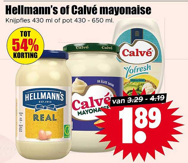 Hellmann's of Calvé mayonaise