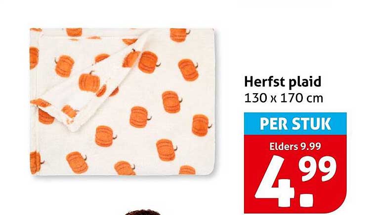 Herfst plaid 130 x 170 cm PER STUK