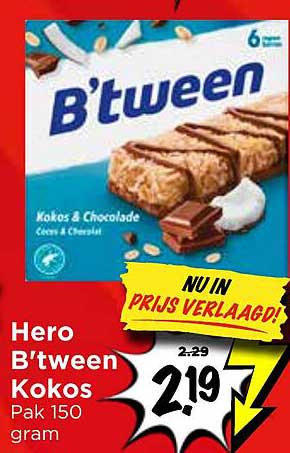 Hero B'tween Kokos Pak 150 gram NU IN PRIJS VERLAAGD!