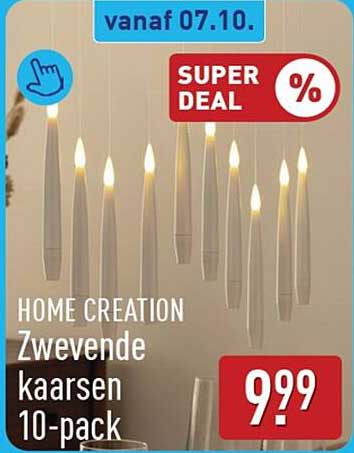 HOME CREATION Zwevende kaarsen 10-pack SUPER DEAL