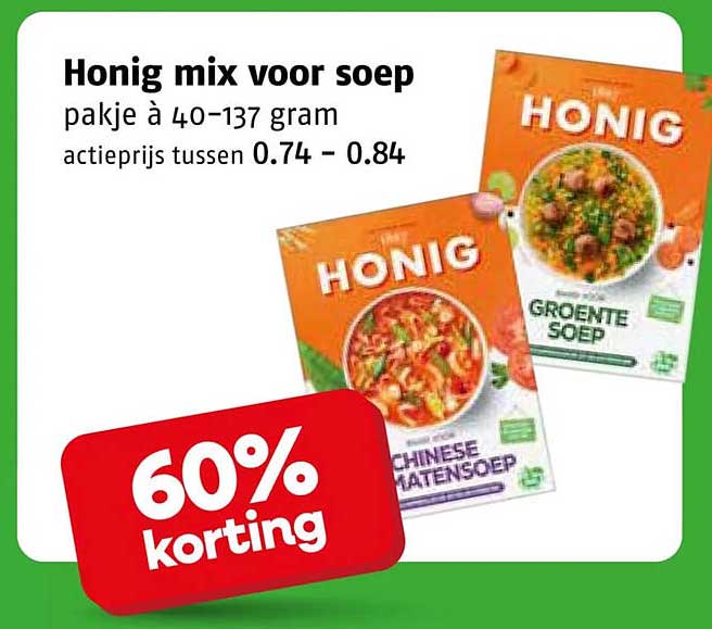 Honig mix voor soep pakje à 40-137 gram 60% korting