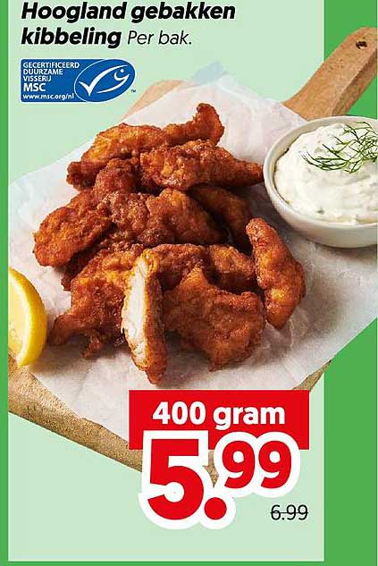 Hoogland gebakken kibbeling Per bak.