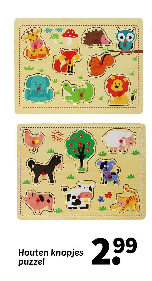 Houten knopjes puzzel