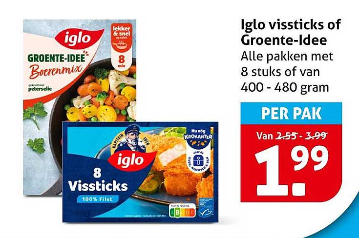 Iglo vissticks of Groente-Idee