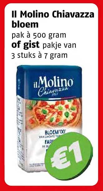 Il Molino Chiavazza bloem pak à 500 gram of gist pakje van 3 stuks à 7 gram
