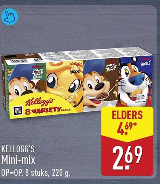 Kellogg's Mini-mix OP=OP. 8 stuks, 220 g.