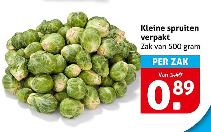Kleine spruiten verpakt Zak van 500 gram PER ZAK