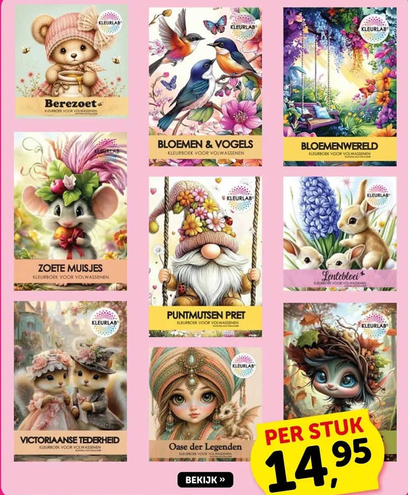 Kleurboek voor volwassenen per stuk 14,95