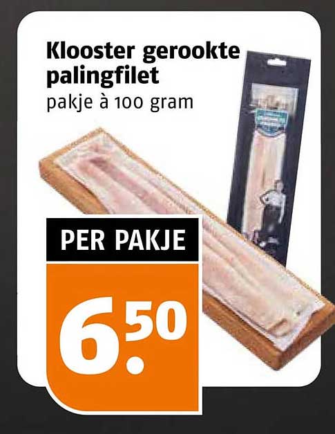 Klooster gerookte palingfilet pakje à 100 gram PER PAKJE