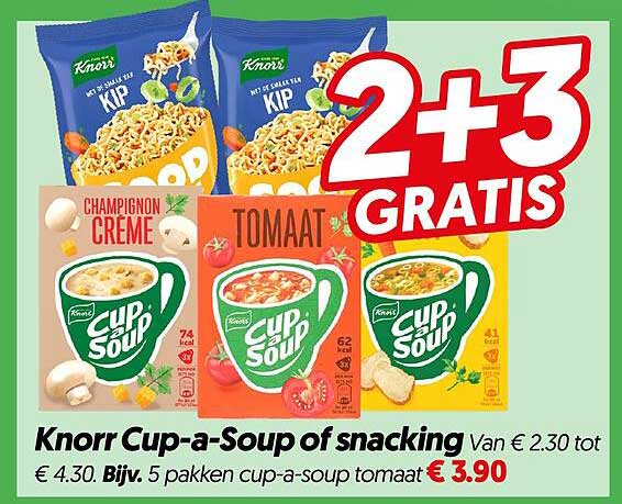 Knorr Cup-a-Soup of snacking 2+3 GRATIS