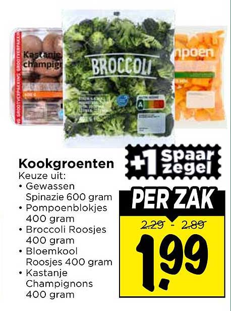 Kookgroenten +1 spaar zegel PER ZAK