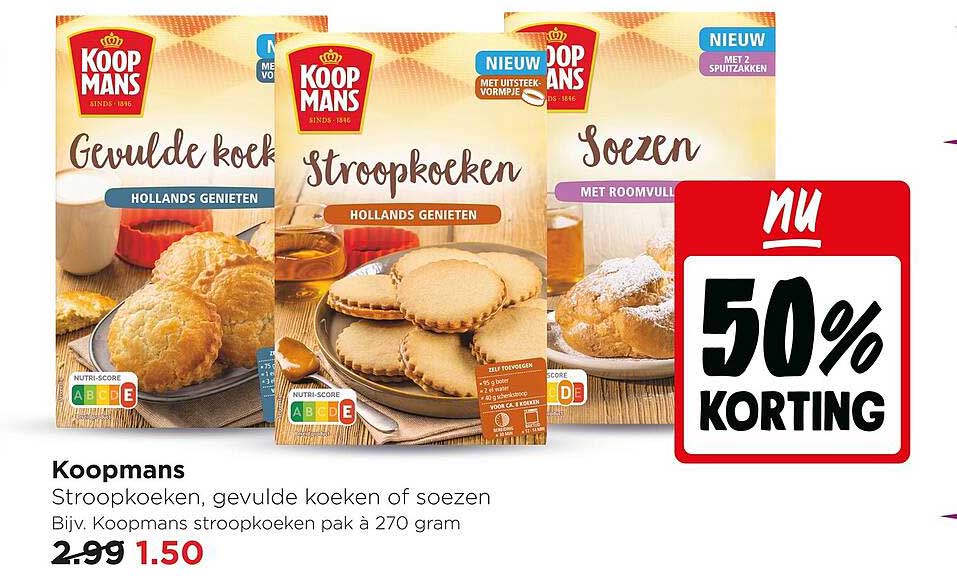 Koopmans Stroopkoeken, gevulde koeken of soezzen 50% KORTING