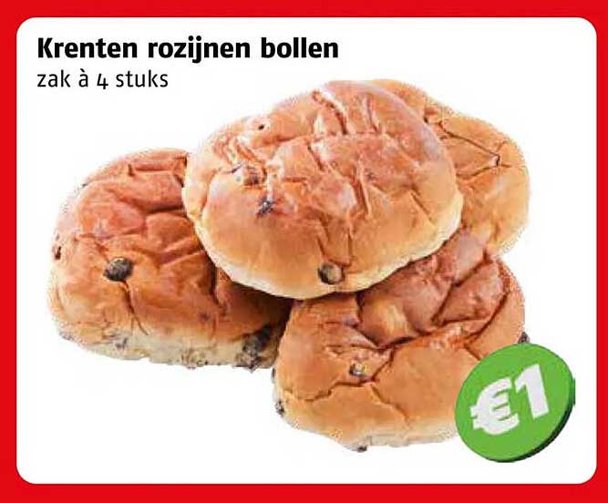 Krenten rozijnen bollen zak à 4 stuks