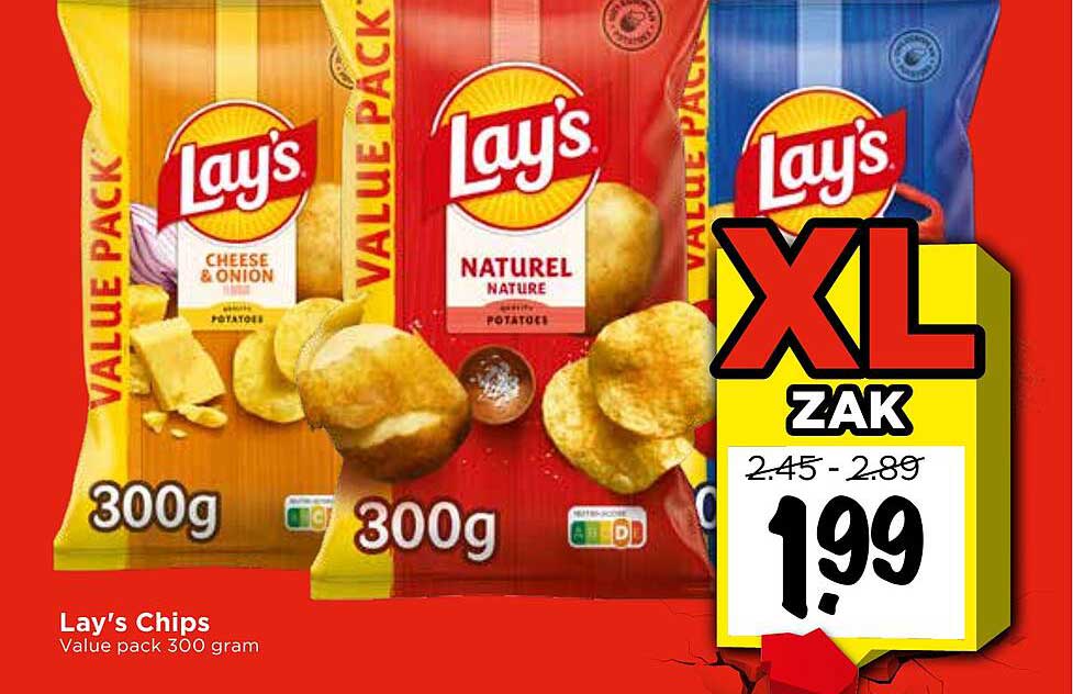 Lay's Chips Value pack 300 gram XL zak