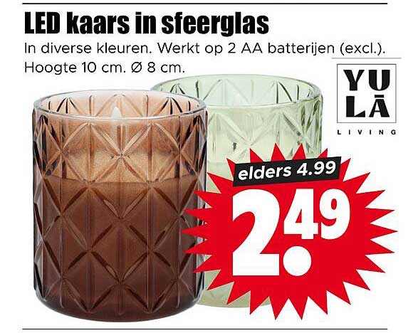 LED kaars in sfeerglas