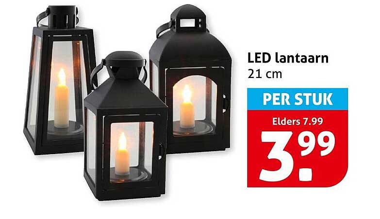 LED lantaarn 21 cm PER STUK