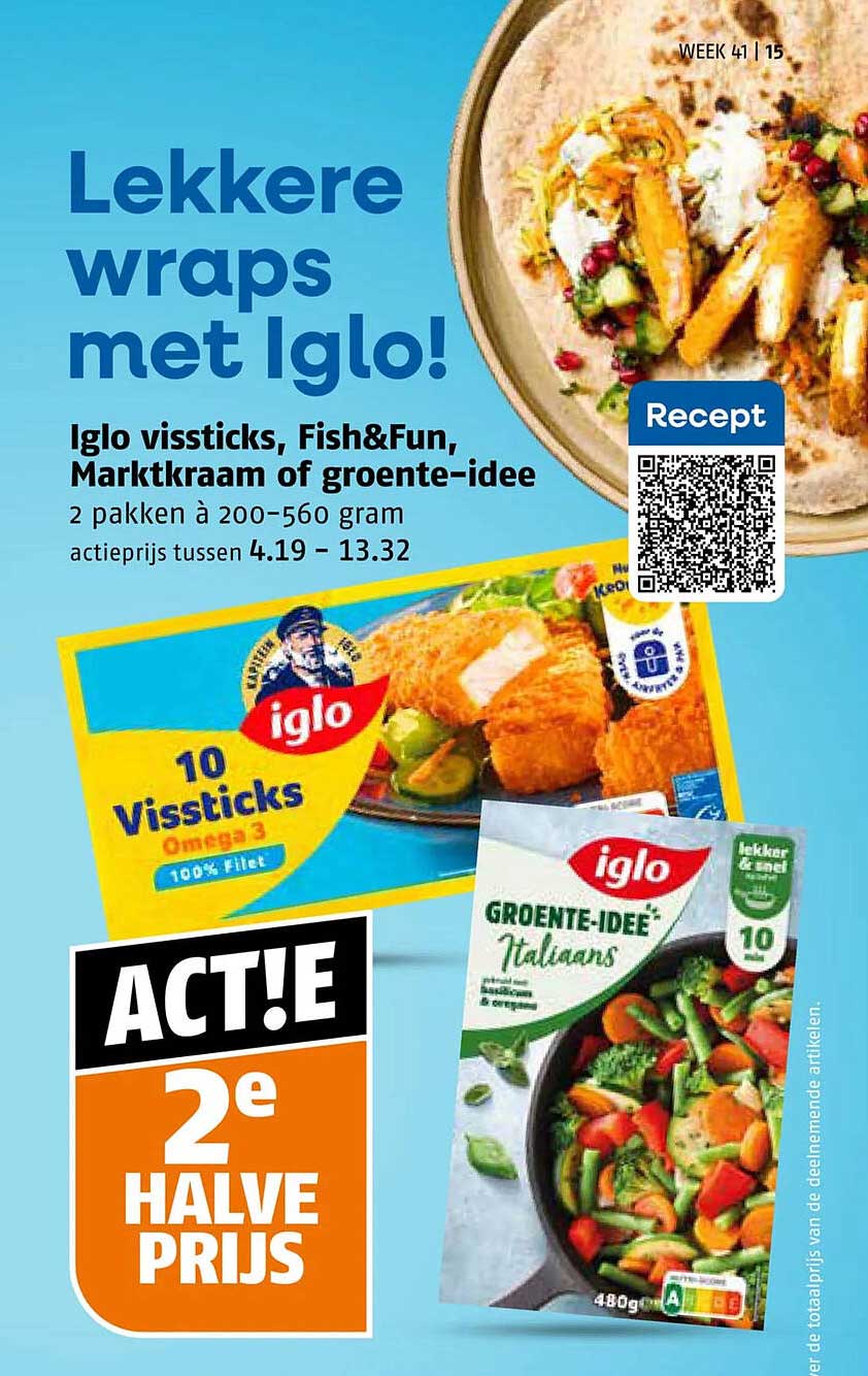 Lekkere wraps met Iglo! Act! 2e halve prijs
