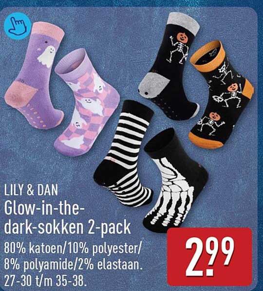LILY & DAN Glow-in-the-dark-sokken 2-pack