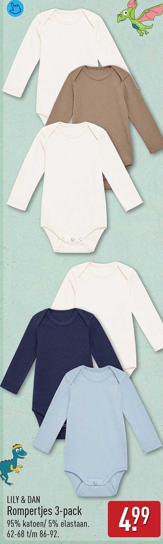 LILY & DAN Rompertjes 3-pack
