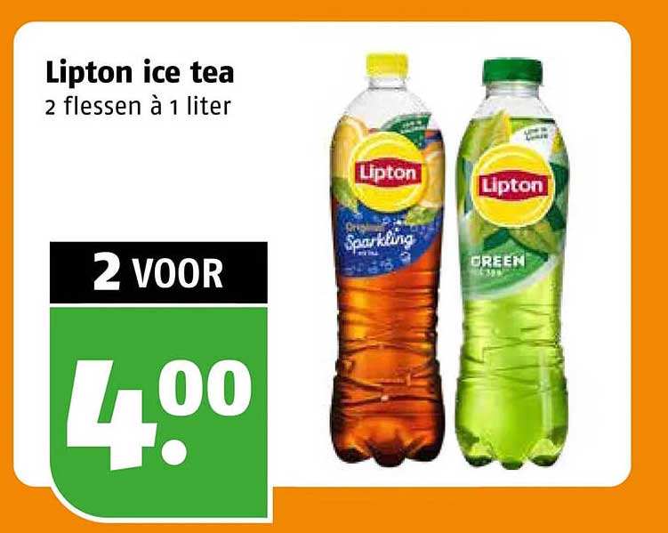 Lipton ice tea 2 flessen à 1 liter 2 voor