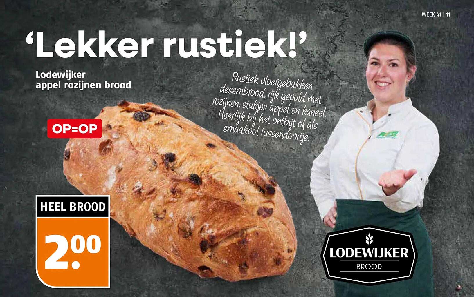 Lodewijker appel rozijnen brood