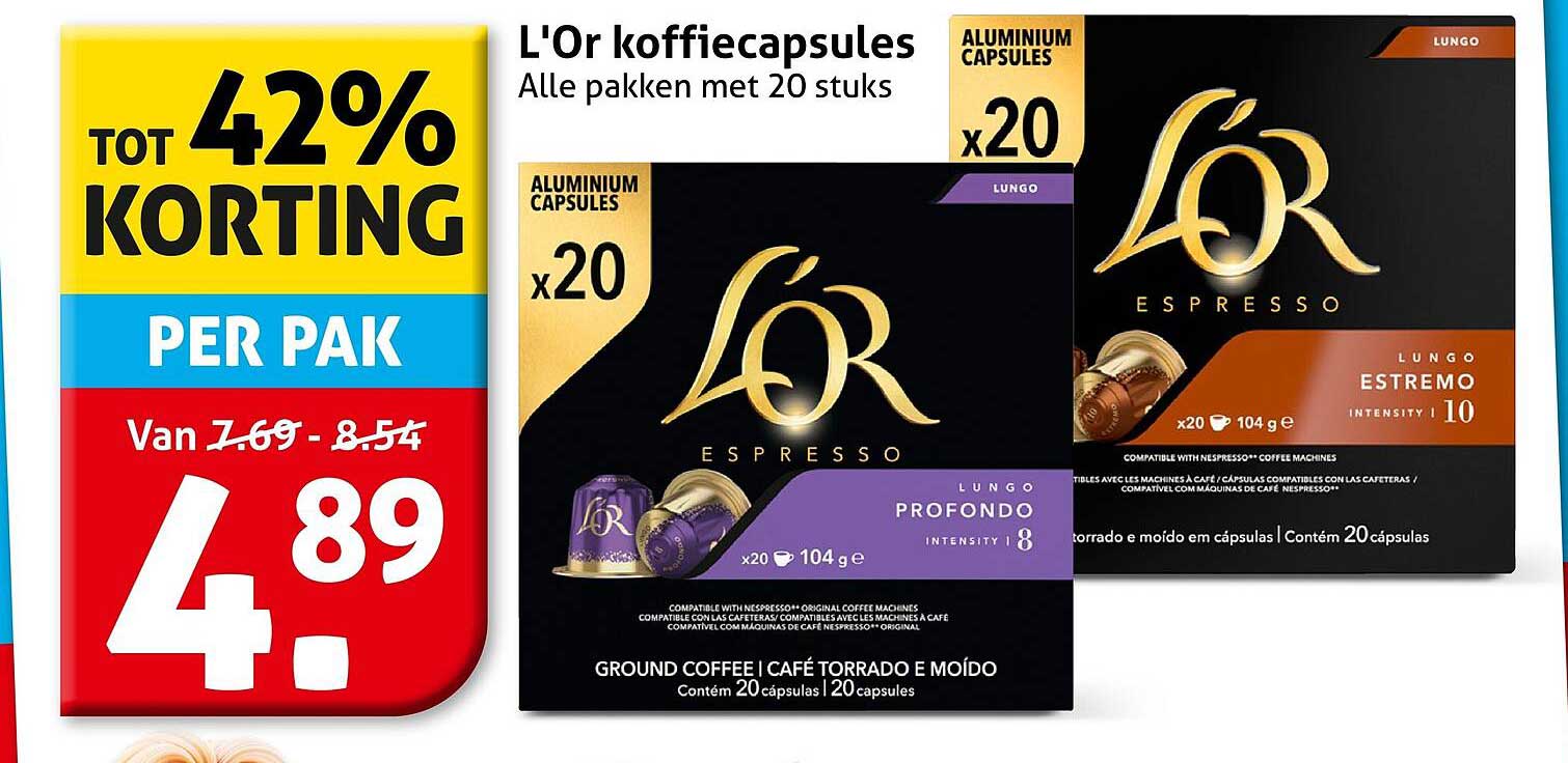 L'Or koffiecapsules Alle pakken met 20 stuks