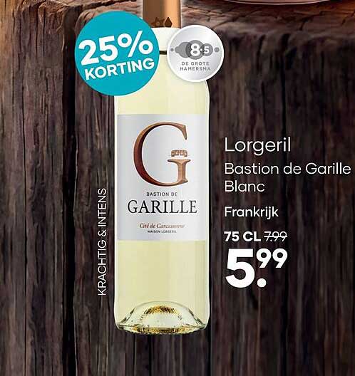 Lorgeril Bastion de Garille Blanc Frankrijk 75 CL 25% KORTING